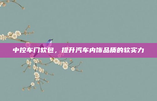 中控车门软包,提升汽车内饰品质的软实力