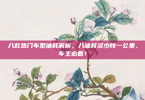 八款热门车型油耗解析,八油耗多少钱一公里,车主必看!