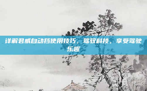 详解君威自动挡使用技巧,驾驭科技,享受驾驶乐趣