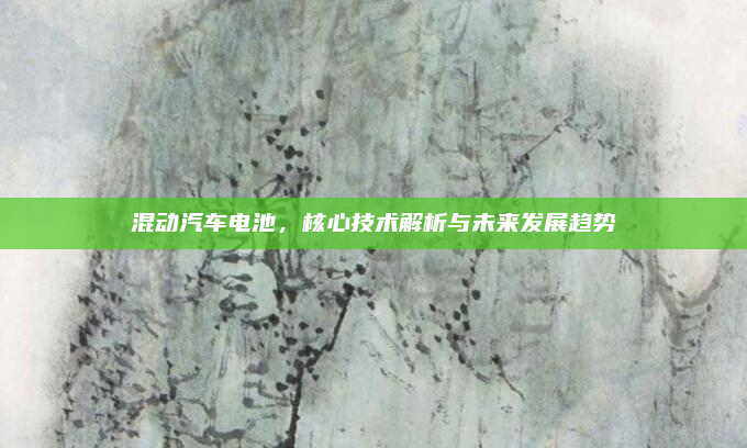 混动汽车电池，核心技术解析与未来发展趋势
