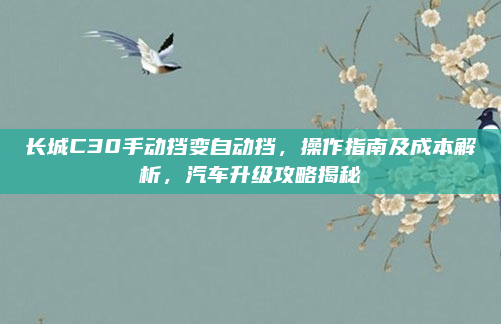 长城C30手动挡变自动挡，操作指南及成本解析，汽车升级攻略揭秘