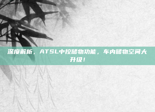深度解析，ATSL中控储物功能，车内储物空间大升级！