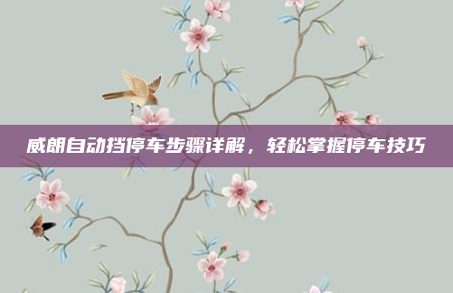 威朗自动挡停车步骤详解,轻松掌握停车技巧