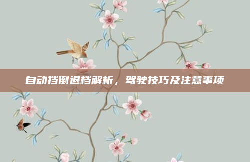 自动挡倒退档解析,驾驶技巧及注意事项