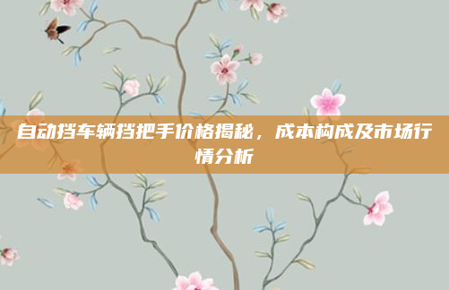 自动挡车辆挡把手价格揭秘，成本构成及市场行情分析