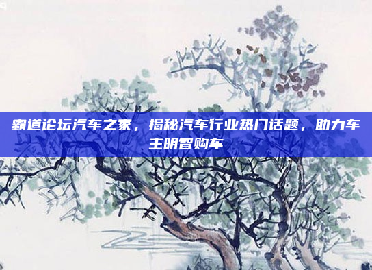 霸道论坛汽车之家,揭秘汽车行业热门话题,助力车主明智购车