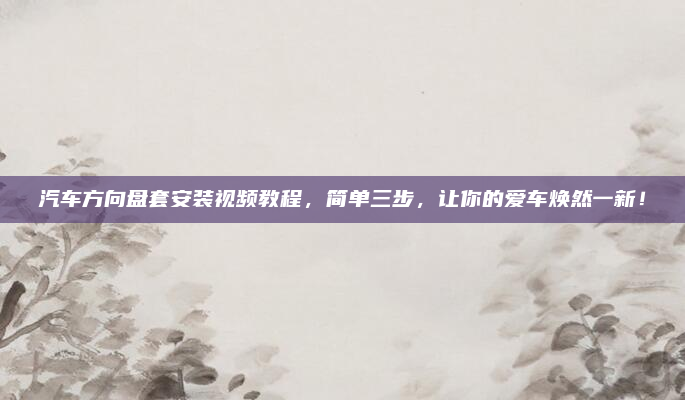 汽车方向盘套安装视频教程，简单三步，让你的爱车焕然一新！