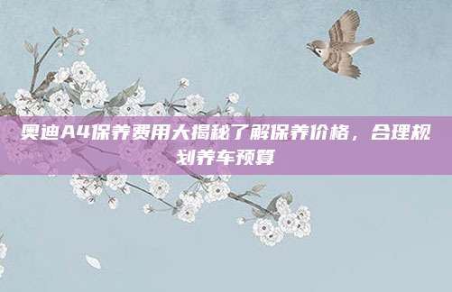 奥迪A4保养费用大揭秘了解保养价格,合理规划养车预算