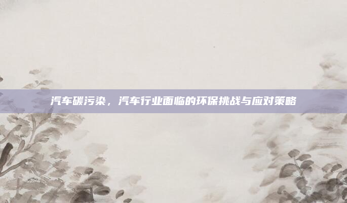 汽车碳污染,汽车行业面临的环保挑战与应对策略
