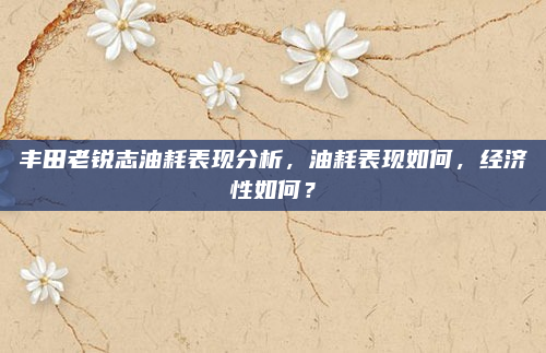 丰田老锐志油耗表现分析,油耗表现如何,经济性如何?
