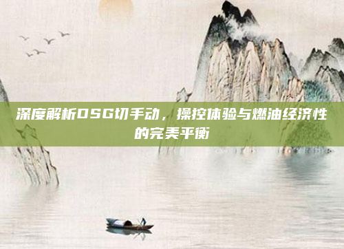 深度解析DSG切手动,操控体验与燃油经济性的完美平衡