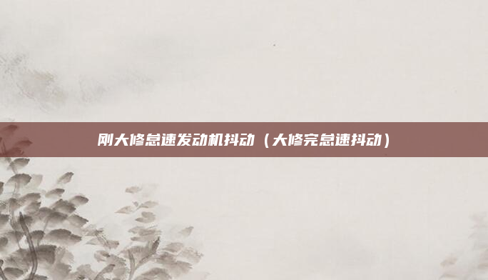 刚大修怠速发动机抖动(大修完怠速抖动)