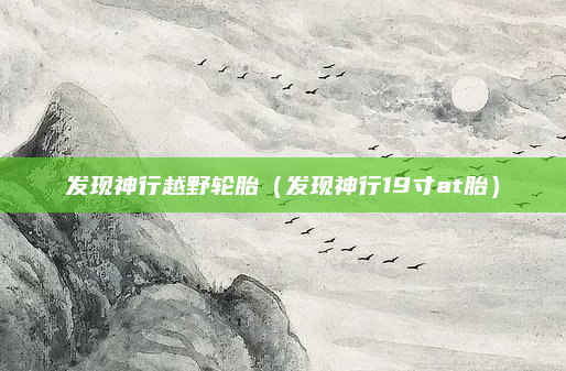 发现神行越野轮胎(发现神行19寸at胎)