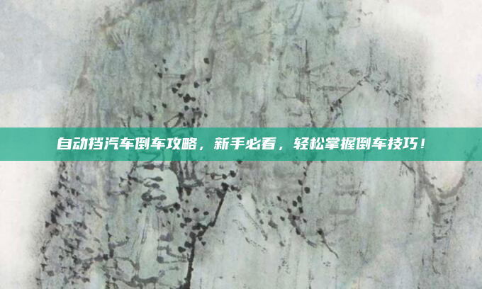 自动挡汽车倒车攻略,新手必看,轻松掌握倒车技巧!