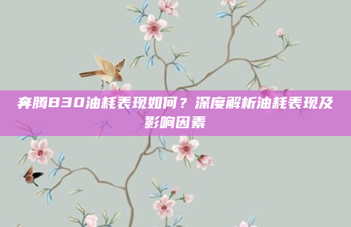 奔腾B30油耗表现如何?深度解析油耗表现及影响因素