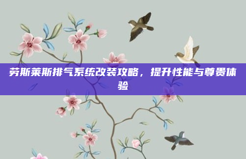 劳斯莱斯排气系统改装攻略，提升性能与尊贵体验