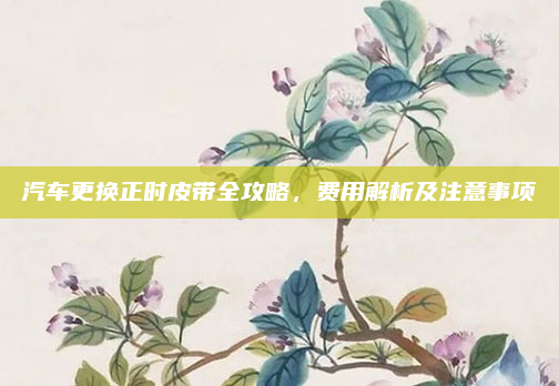 汽车更换正时皮带全攻略,费用解析及注意事项