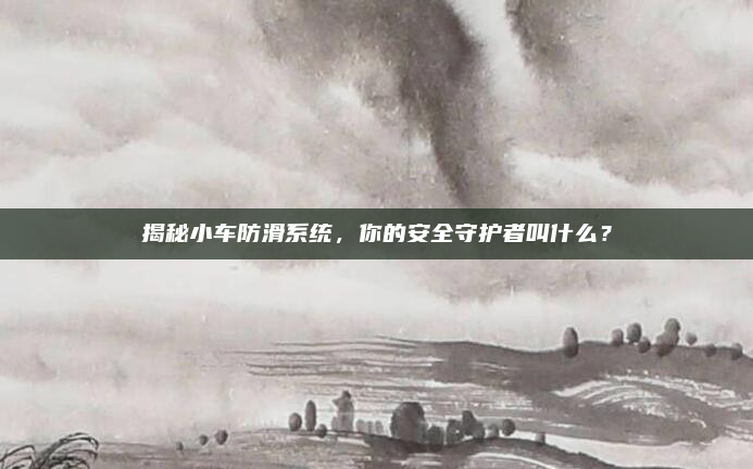 揭秘小车防滑系统,你的安全守护者叫什么?