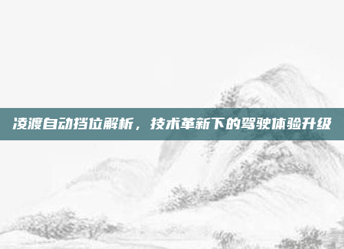 凌渡自动挡位解析,技术革新下的驾驶体验升级