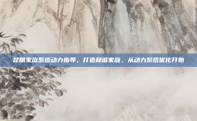 昆明家庭系统动力指导，打造和谐家庭，从动力系统优化开始