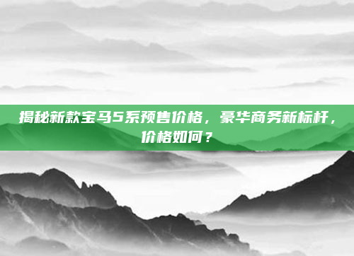 揭秘新款宝马5系预售价格,豪华商务新标杆,价格如何?