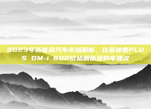 2023年新能源汽车市场解析,比亚迪秦PLUS DM-i 60D价格解析及购车建议