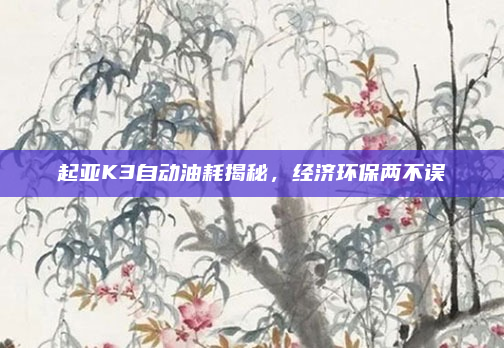 起亚K3自动油耗揭秘,经济环保两不误