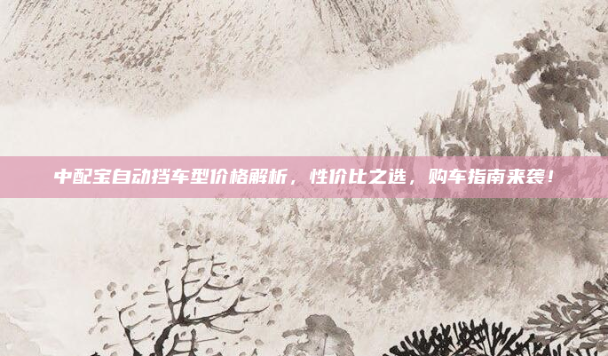 中配宝自动挡车型价格解析,性价比之选,购车指南来袭!