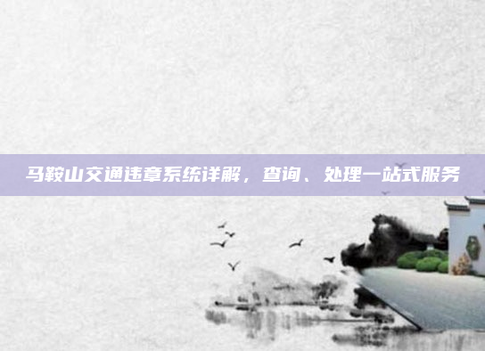 马鞍山交通违章系统详解，查询、处理一站式服务