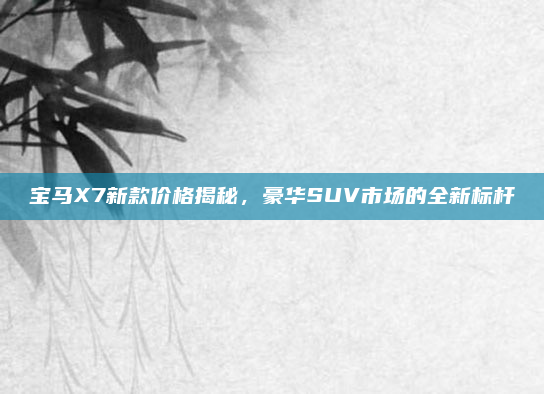 宝马X7新款价格揭秘,豪华SUV市场的全新标杆