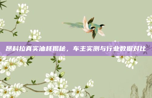 昂科拉真实油耗揭秘，车主实测与行业数据对比