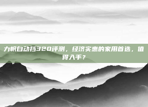 力帆自动挡320评测，经济实惠的家用首选，值得入手？