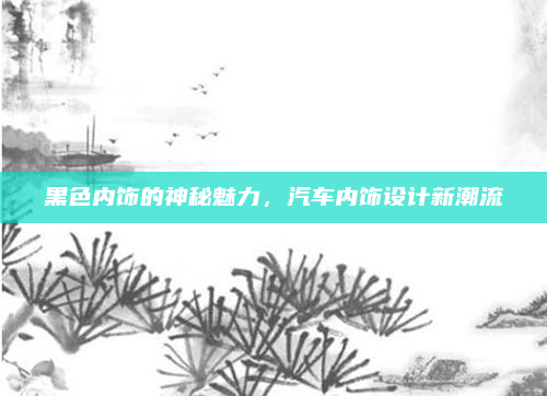 黑色内饰的神秘魅力，汽车内饰设计新潮流