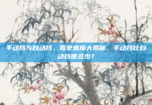 手动挡与自动挡，驾驶难度大揭秘，手动挡比自动挡难多少？