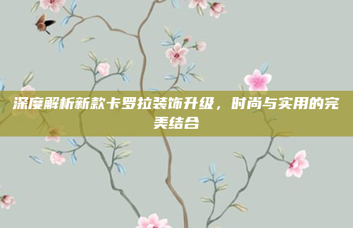 深度解析新款卡罗拉装饰升级，时尚与实用的完美结合