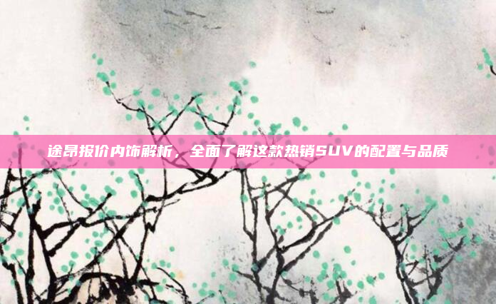 途昂报价内饰解析，全面了解这款热销SUV的配置与品质