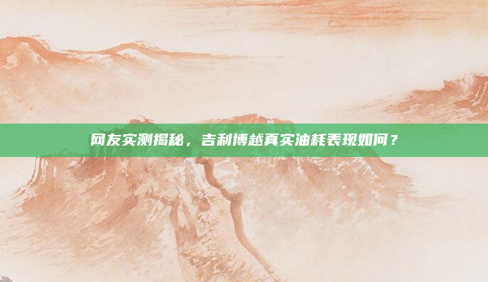 网友实测揭秘,吉利博越真实油耗表现如何?