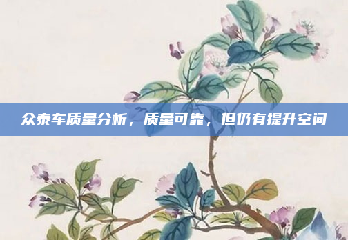 众泰车质量分析，质量可靠，但仍有提升空间