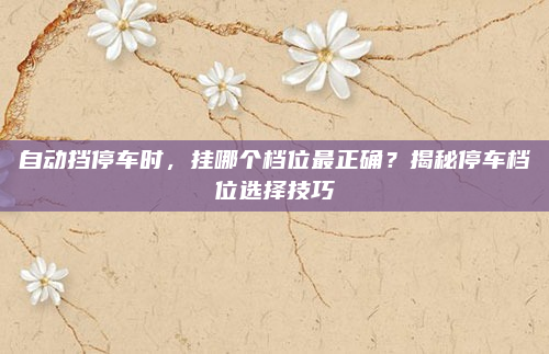 自动挡停车时,挂哪个档位最正确?揭秘停车档位选择技巧