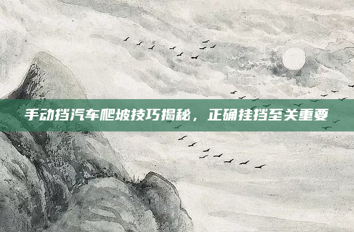 手动挡汽车爬坡技巧揭秘,正确挂挡至关重要