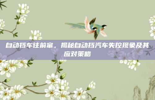 自动挡车往前窜,揭秘自动挡汽车失控现象及其应对策略