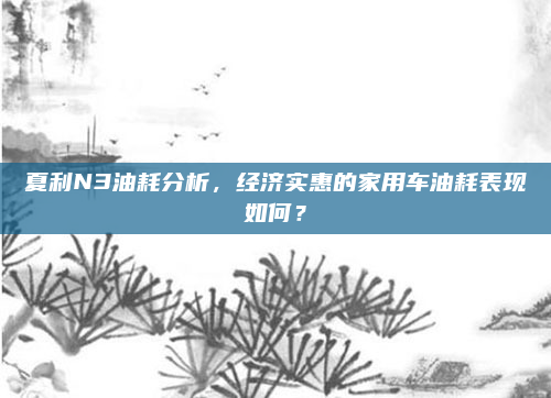 夏利N3油耗分析，经济实惠的家用车油耗表现如何？