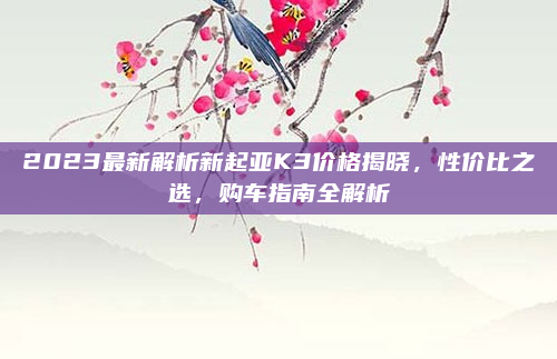2023最新解析新起亚K3价格揭晓,性价比之选,购车指南全解析