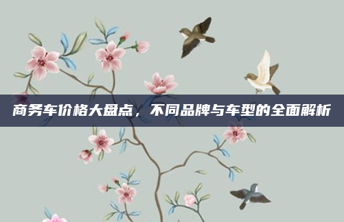 商务车价格大盘点，不同品牌与车型的全面解析