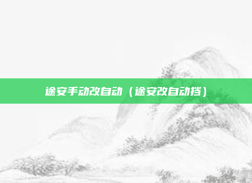 途安手动改自动(途安改自动挡)