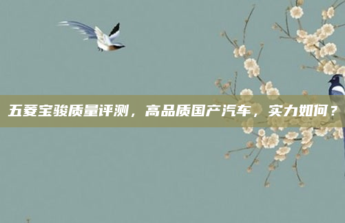 五菱宝骏质量评测,高品质国产汽车,实力如何?