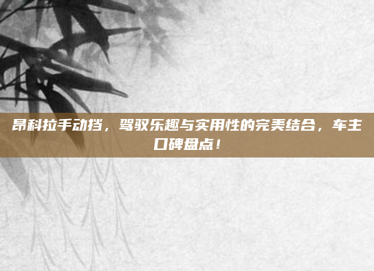 昂科拉手动挡,驾驭乐趣与实用性的完美结合,车主口碑盘点!