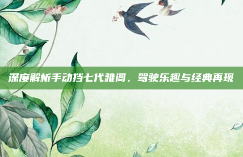 深度解析手动挡七代雅阁,驾驶乐趣与经典再现