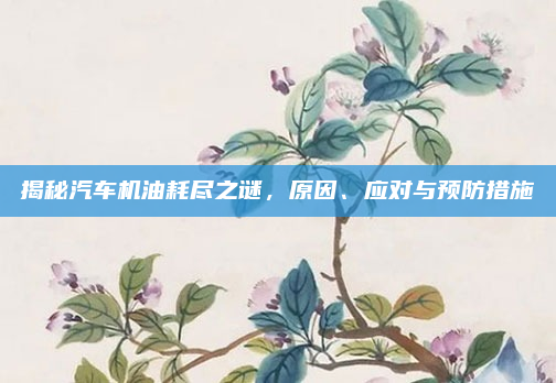 揭秘汽车机油耗尽之谜,原因、应对与预防措施