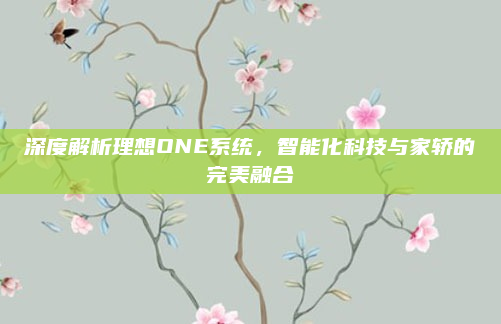 深度解析理想ONE系统，智能化科技与家轿的完美融合